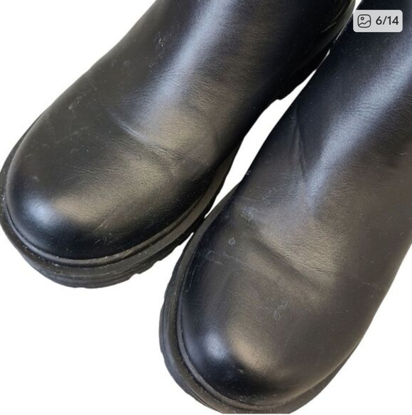 Soda Pilot Womens Lug Sole Low Heel Chelsea Fashion Black Ankle Booties 9 - Picture 5 of 12